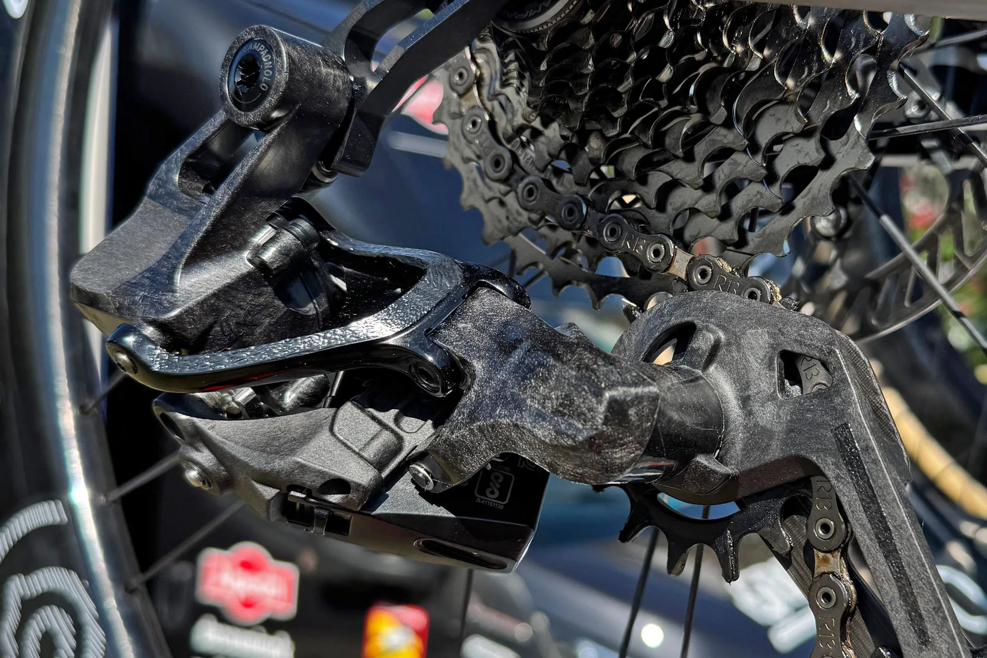 Campagnolo Super Record 13 WRL SC prototype 13-speed wireless Campy drivetrain, spy shots, construction detail
